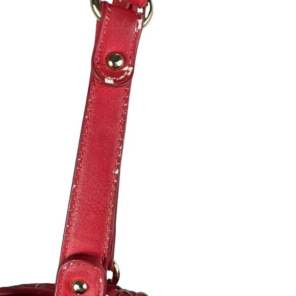 MC Coral Pink Purse Shoulder Bag Large Embossed Faux Leather - Picture 8 of 16